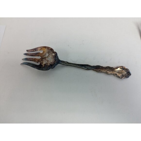 Vintage Oneida Beethoven Silverplate Flatware Cold Meat Fork Serving 8 5/8" - Picture 9 of 9